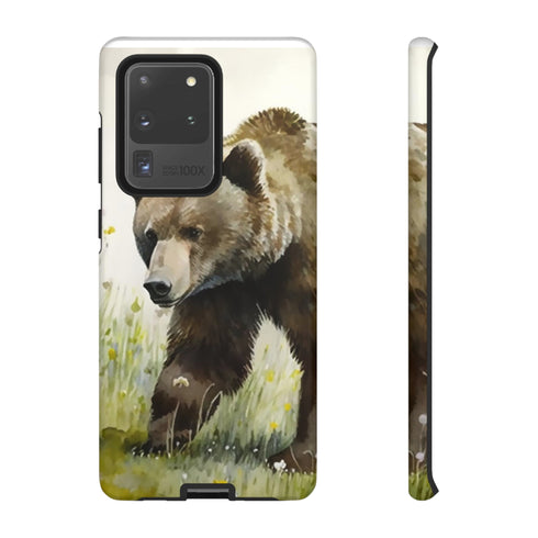 Grizzly Bear in a Field - Impact Resistant Phone Case Samsung Galaxy S20 Ultra Matte